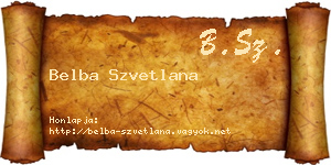Belba Szvetlana névjegykártya